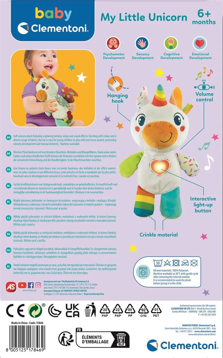 Clementoni Kleine Eenhoorn Multisensorisch Spel - Meerkleurig - afbeelding 6 van 6