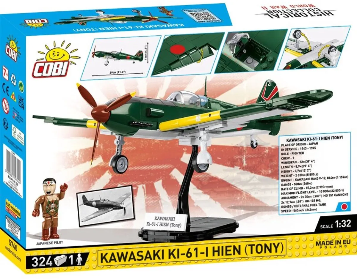 Cobi Kawasaki Ki-61-I Hien Tony COBI-5740 - 324 Onderdelen - Meerkleurig