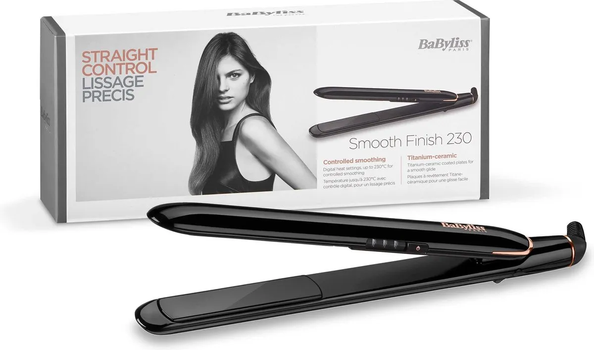 Babyliss Smooth Finish ST250E Stijltang - 230°C - Titanium-keramisch - Zwart - afbeelding 6 van 6
