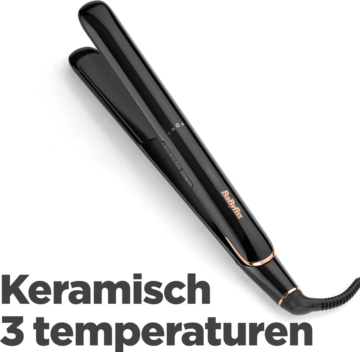 Babyliss Smooth Finish ST250E Stijltang - 230°C - Titanium-keramisch - Zwart