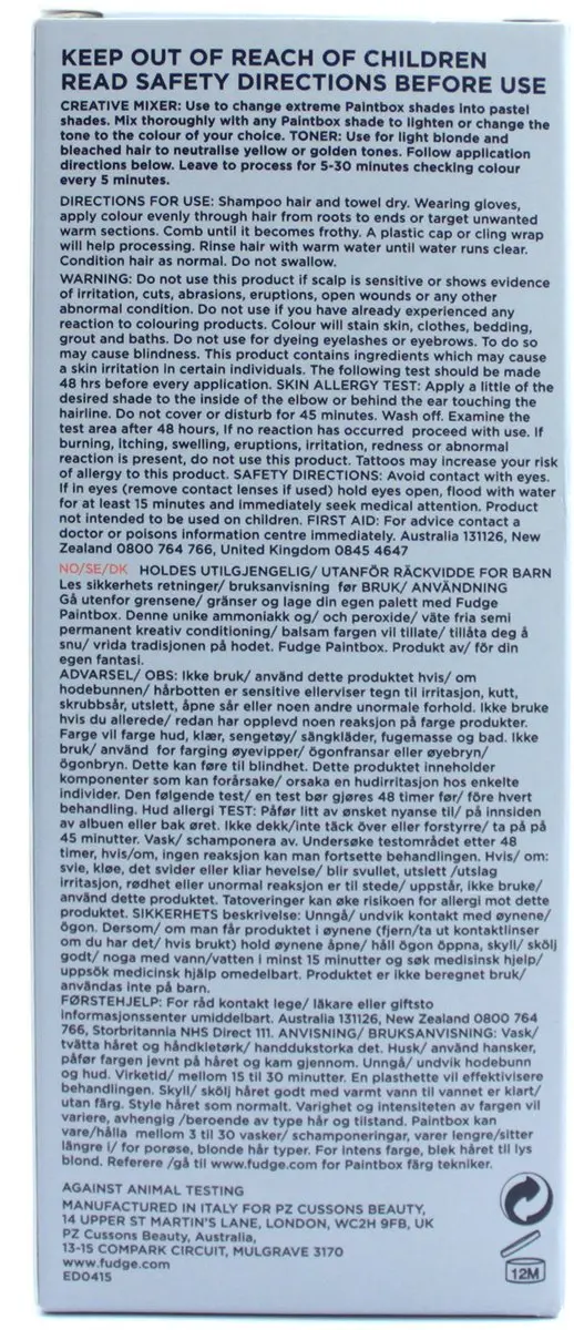 Fudge Paintbox Colours Turqoise Days Haarkleuring 75ml - Blauw
