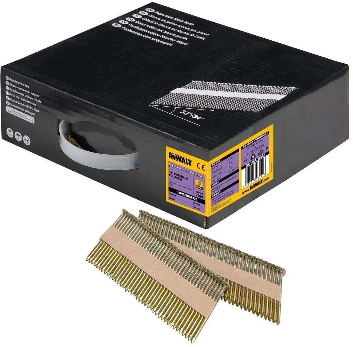 DeWalt DNPT28R75G12Z Spijkers 2.8x75mm - 2200 Stuks