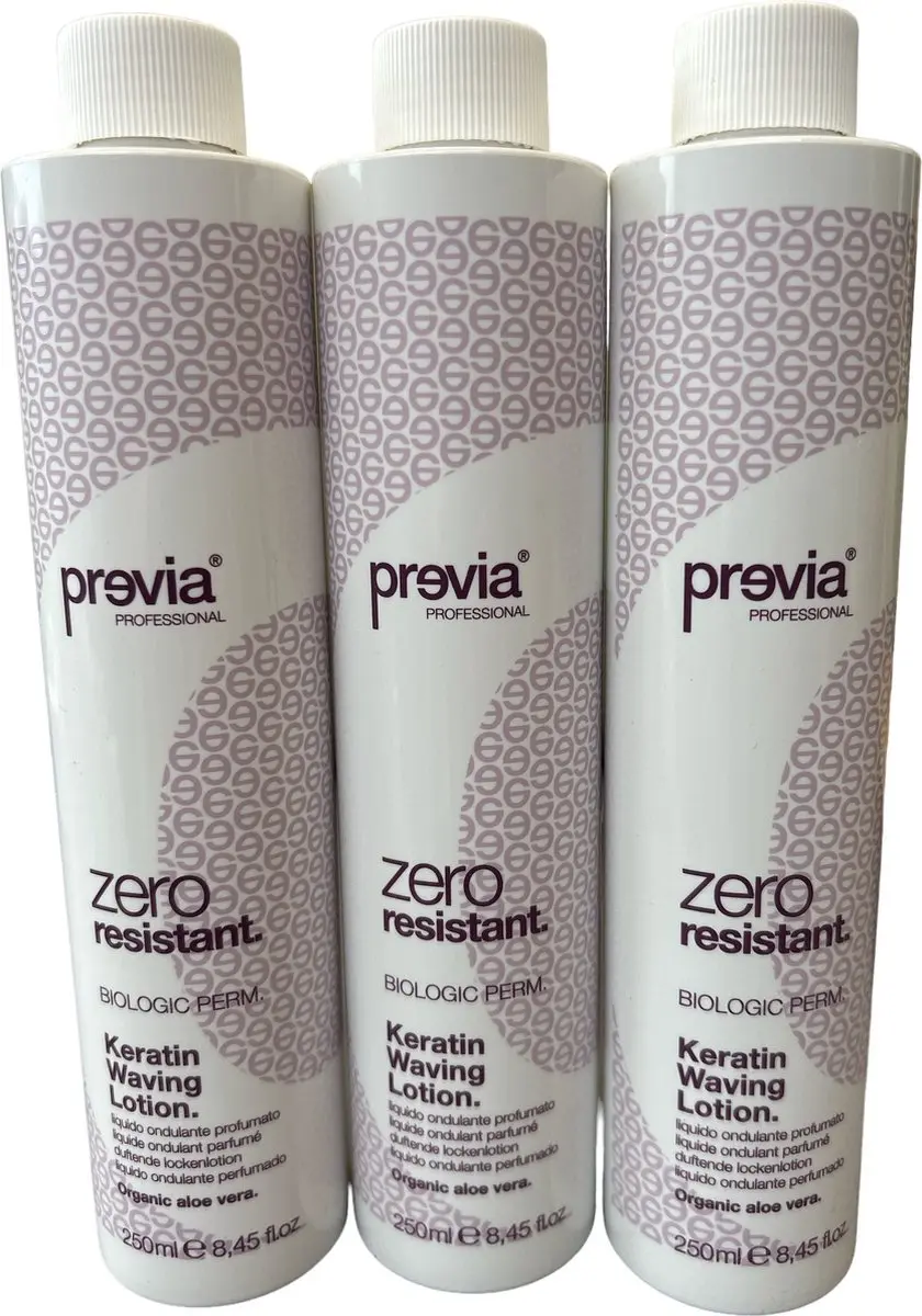 Previa Professional Keratin Waving Lotion 250ml - 3 Stuks