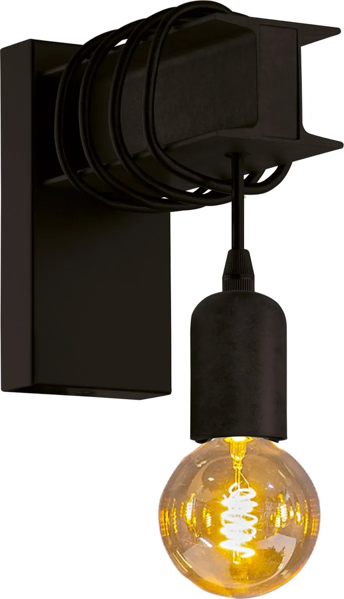 Eglo Townshend 6 Wandlamp E27 - 19cm - Zwart