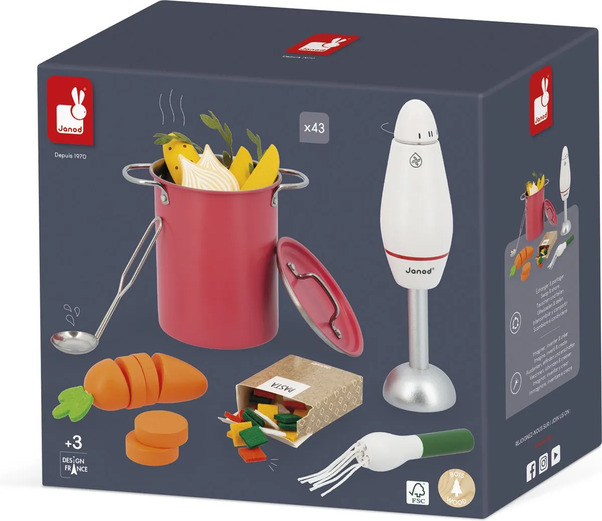 Janod In De Keuken Soepmaakset - 43 Accessoires - Multikleur