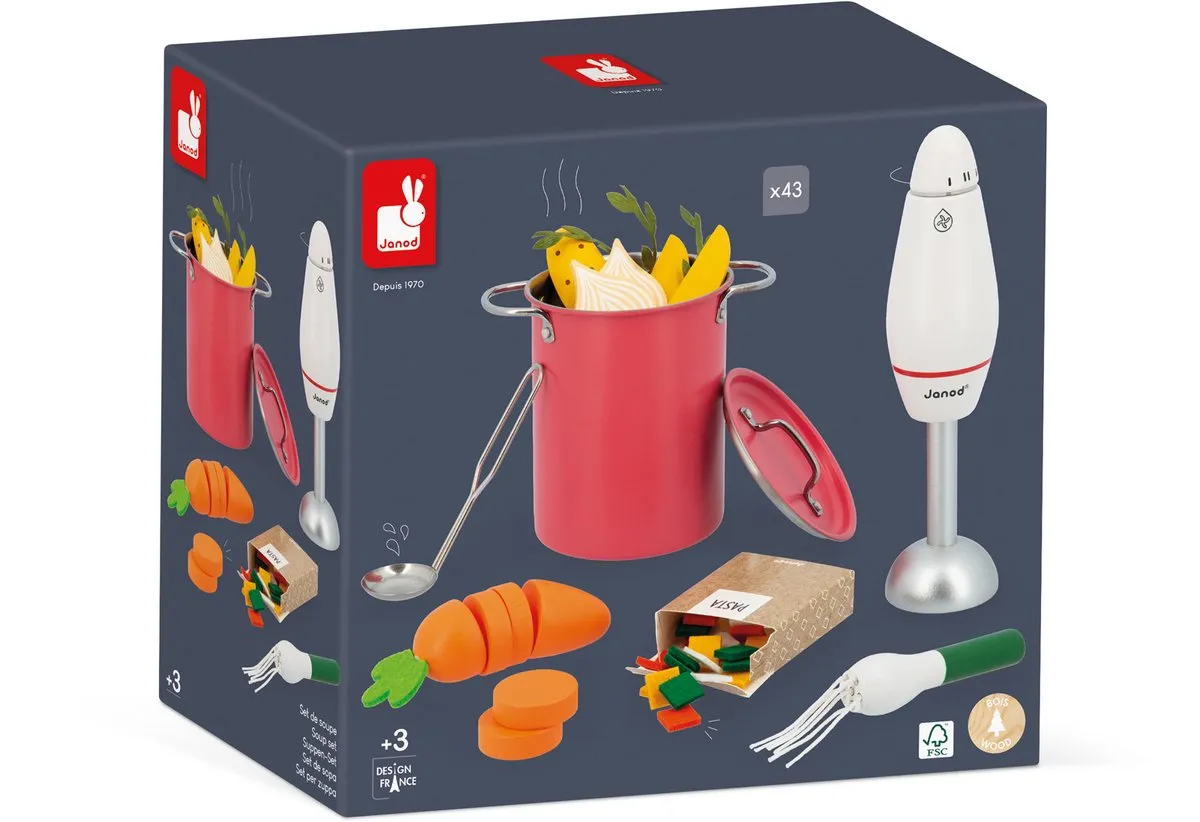 Janod In De Keuken Soepmaakset - 43 Accessoires - Multikleur