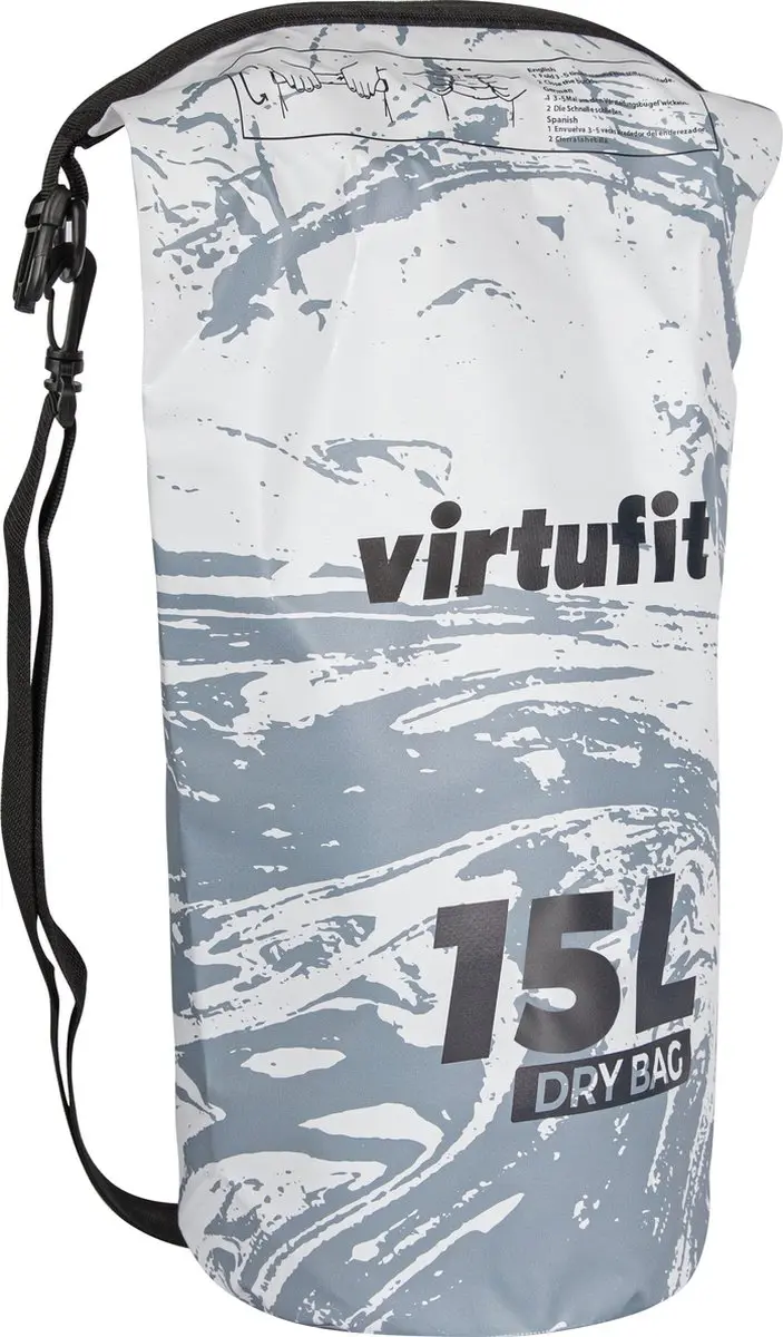 VirtuFit Dry Bag 15L - Waterdichte tas - Grijs/Wit