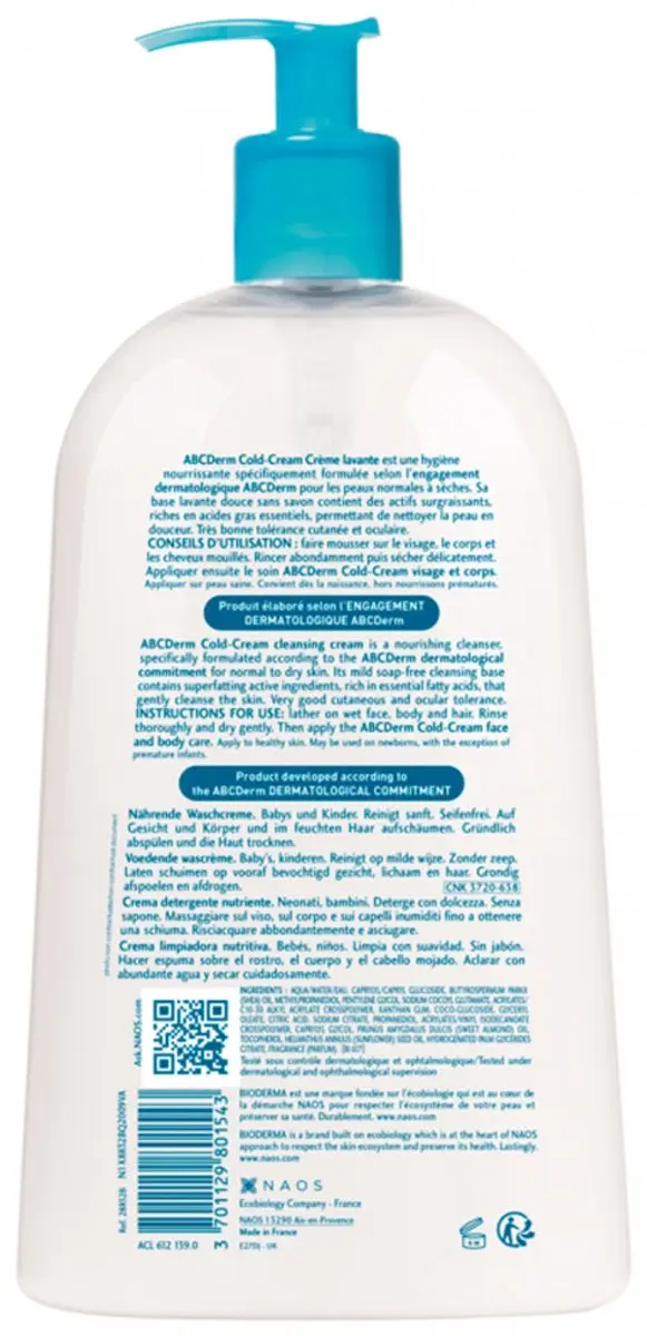 Bioderma Abcderm Douchecrème 1000ml