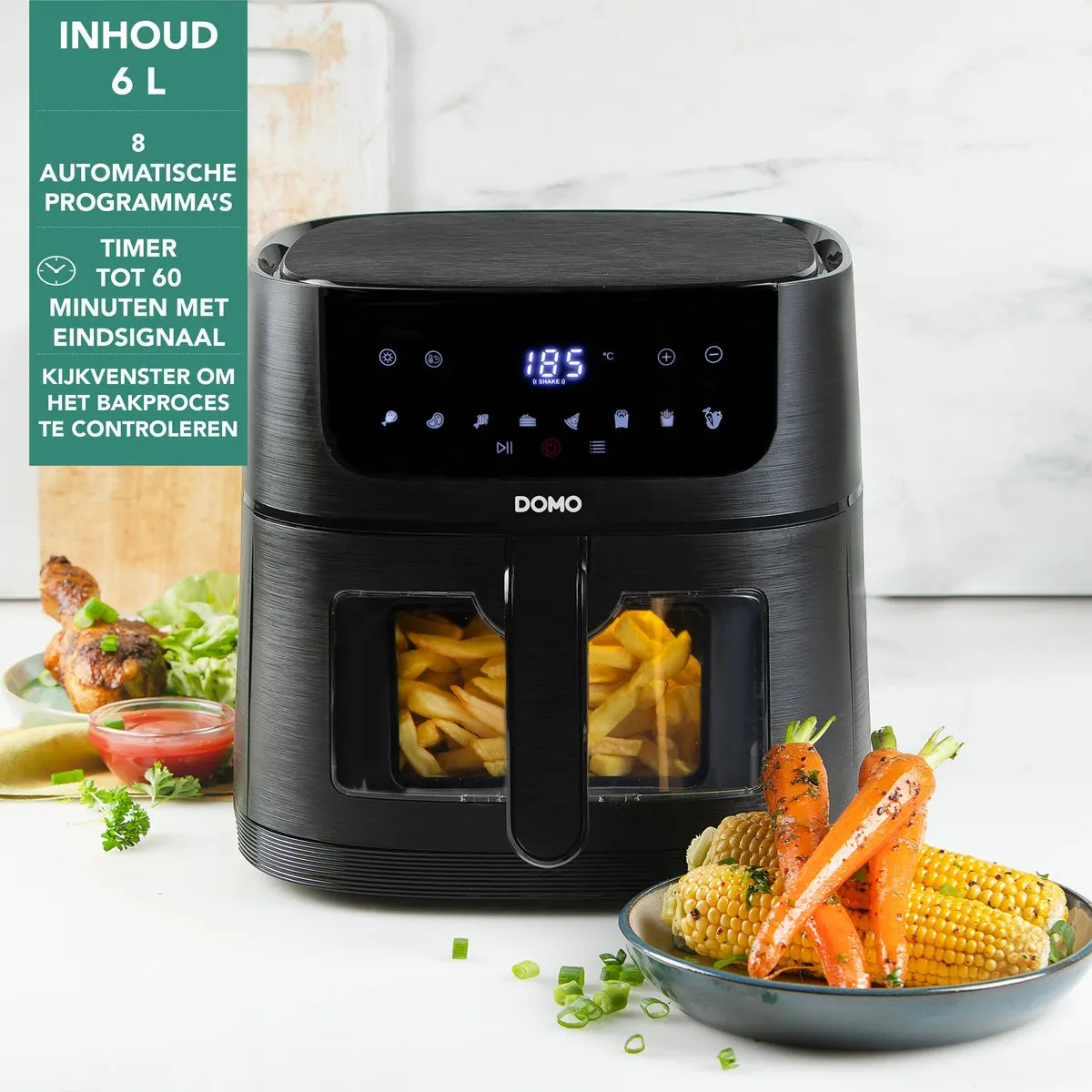 Domo DO540FR Airfryer XXL 1500W - 6L - Zwart