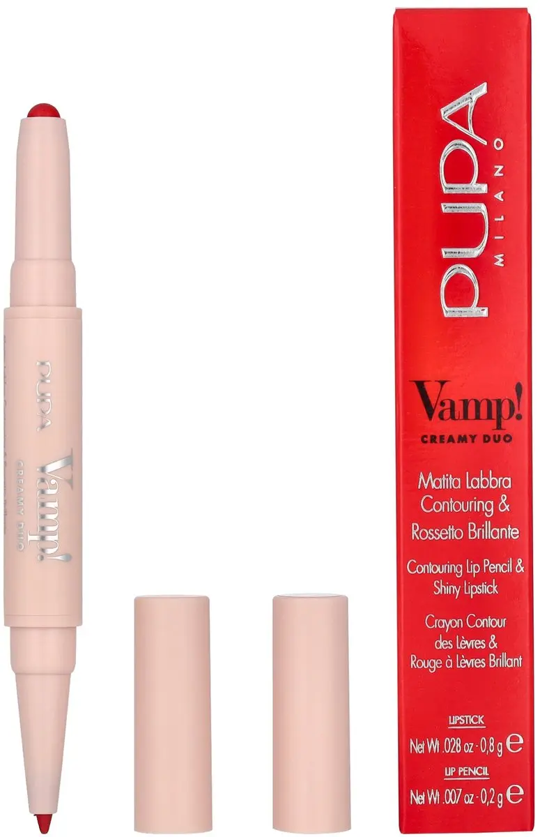 Pupa Milano Vamp! Creamy Duo Lip Pencil & Lipstick 011 Orange Red