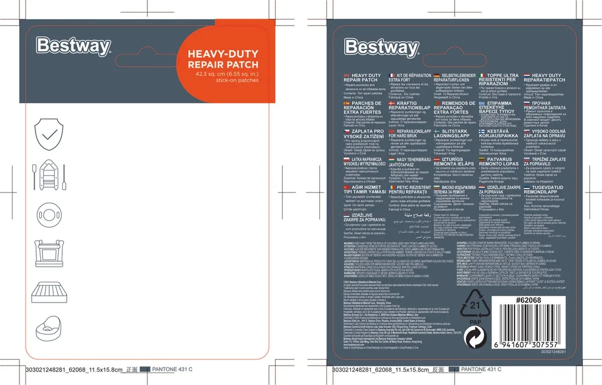 Bestway Flowclear Reparatieplakker Extra Zwaar 62068 - Meerkleurig