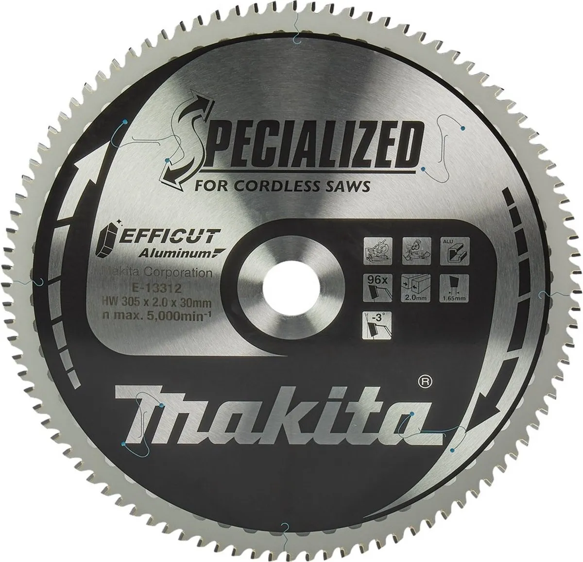 Makita E-13312 Afkortzaagblad Aluminium 305mm 96T