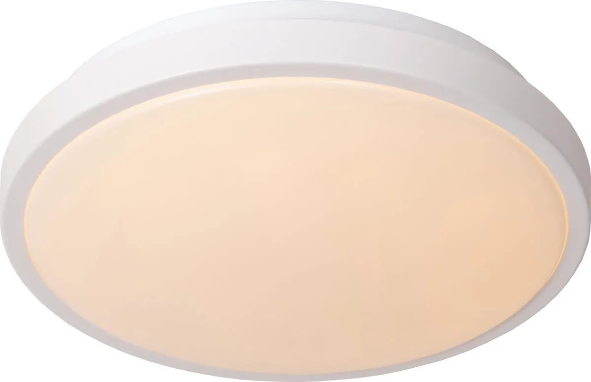 Lucide Dasher Plafondlamp Badkamer - Ø29cm LED 12W 2700K IP44 Sensor Wit