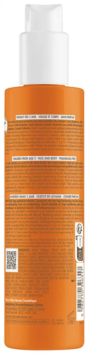 Avène Zonnecrème Kinderen SPF50+ 200ml