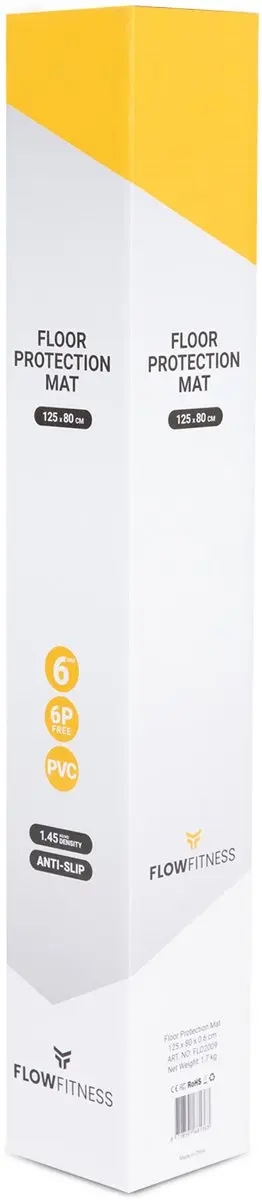 Flow Fitness Anti-Slip Beschermmat 126x81cm - Zwart