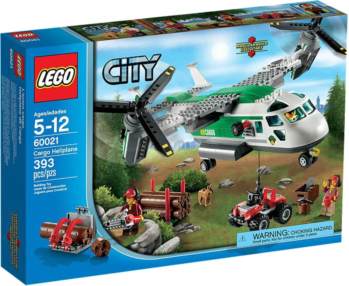 LEGO City Hefschroef Vrachtvliegtuig 60021 - 393 Stukken