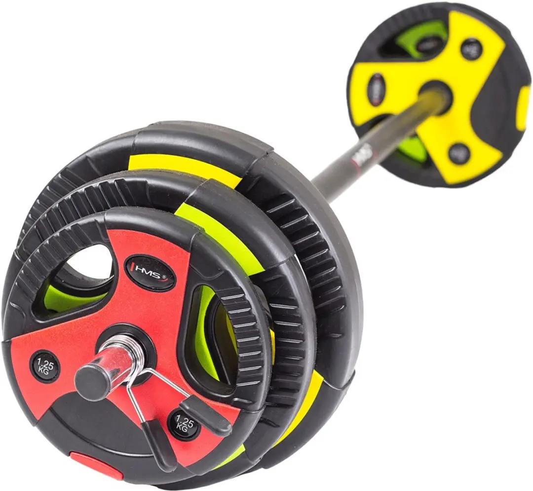 HMS Premium Aerobic Pump Set 20kg - Halterstang met Veerclips