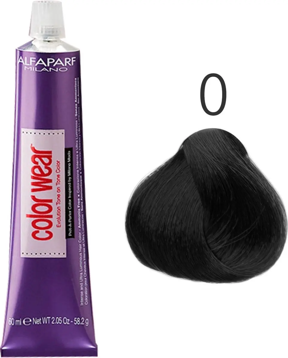 Alfaparf Milano Color Wear 0 Zwart - 60ml Semi-permanent
