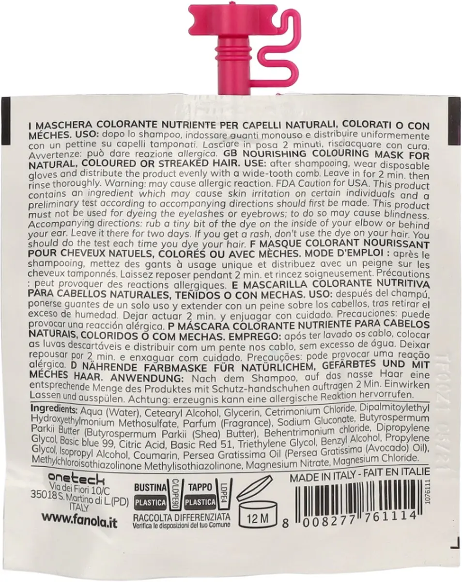 Fanola Color Mask Vyživující Barvicí Maska 30ml - 30 Stuks