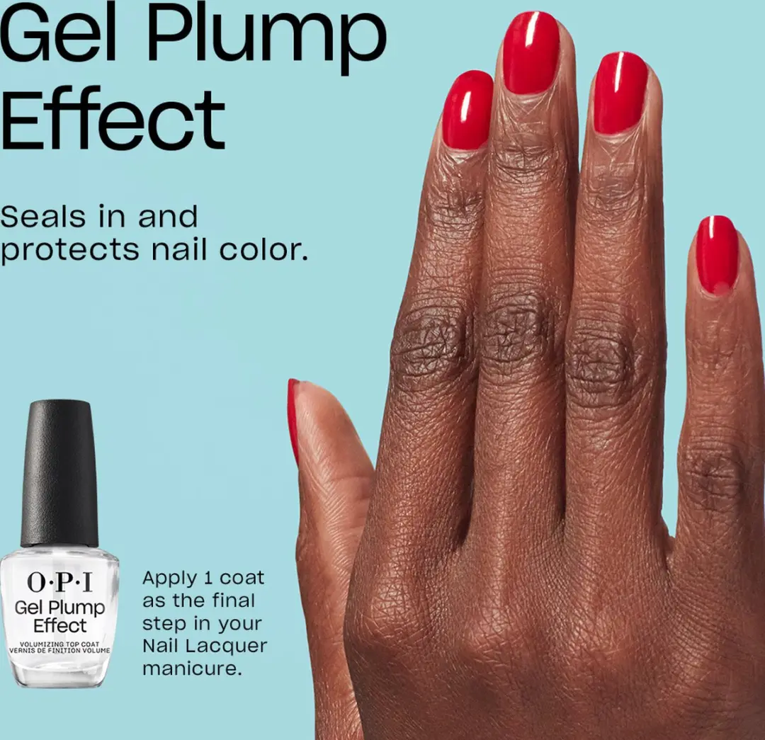 O.P.I. Gel Plump Effect Top Coat 15ml - Transparant