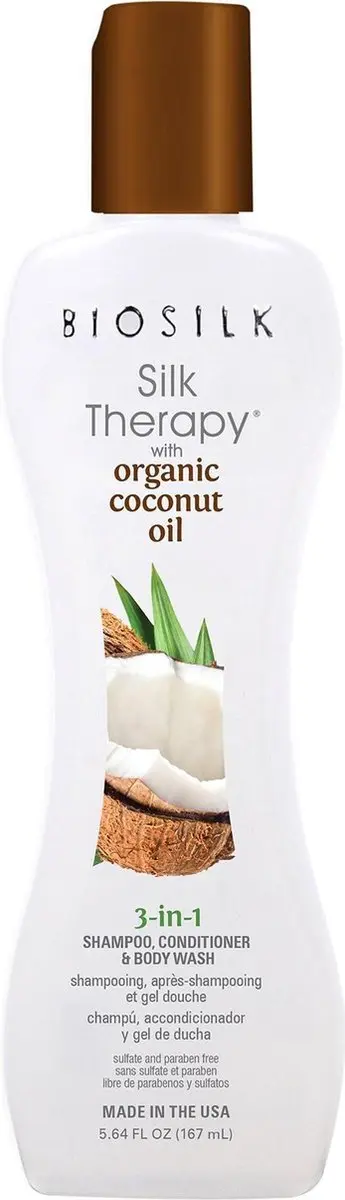 BIOSILK Organic Coconut Oil 3-in-1 Shampoo Conditioner Bodywash 167ml