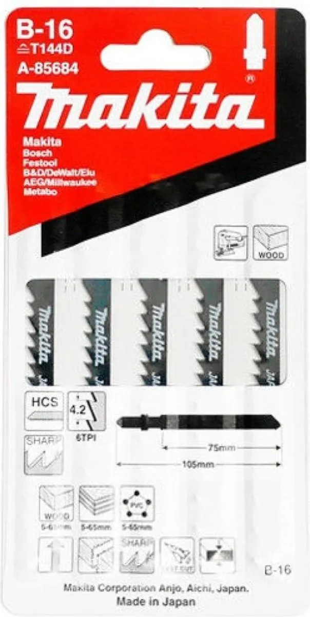 Makita Decoupeerzaagblad A-85684 Hout/Kunststof