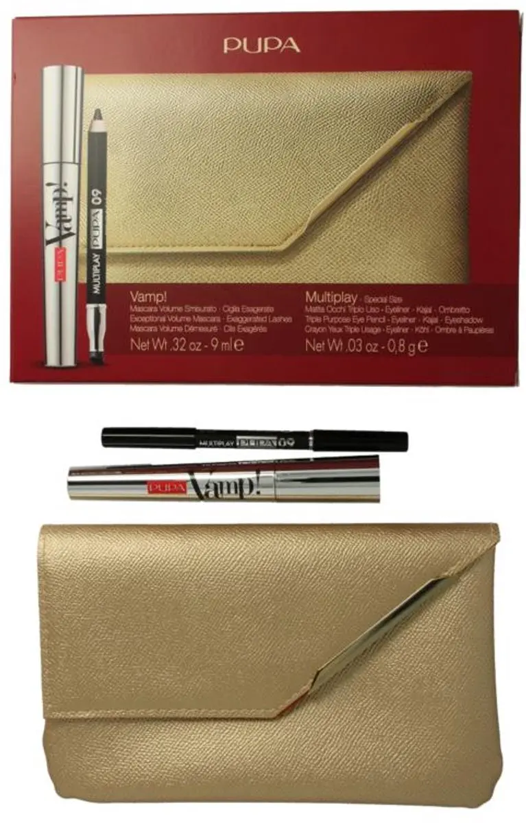 Pupa Milano Kit Vamp! Mascara + Multiplay - Zwart