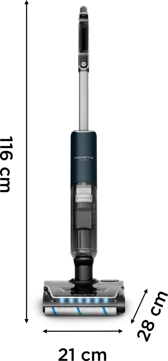 Rowenta X-Clean 7 GZ5735E0 2-in-1 Vloerreiniger - 45 min - Zwart/Chroom