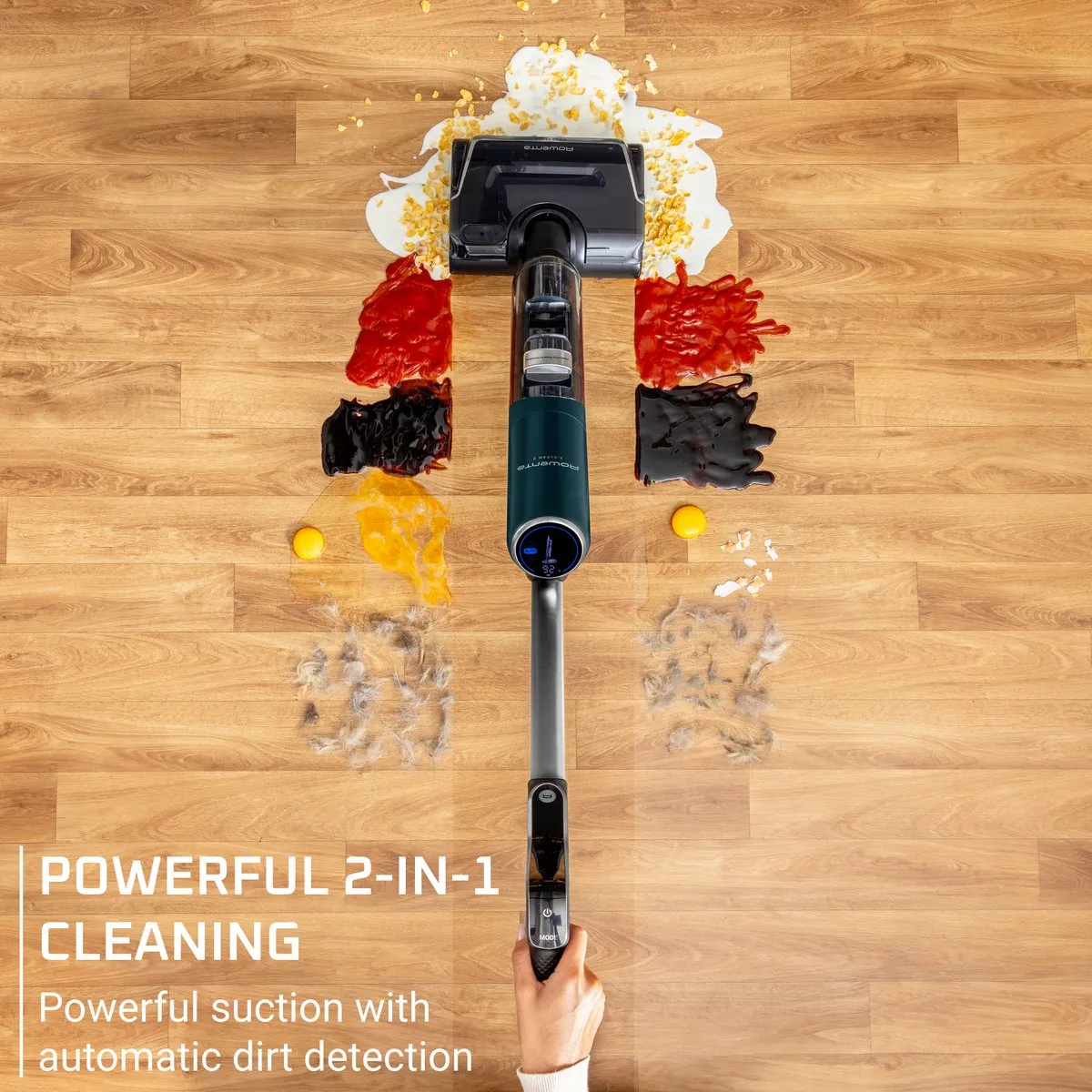 Rowenta X-Clean 7 GZ5735E0 2-in-1 Vloerreiniger - 45 min - Zwart/Chroom