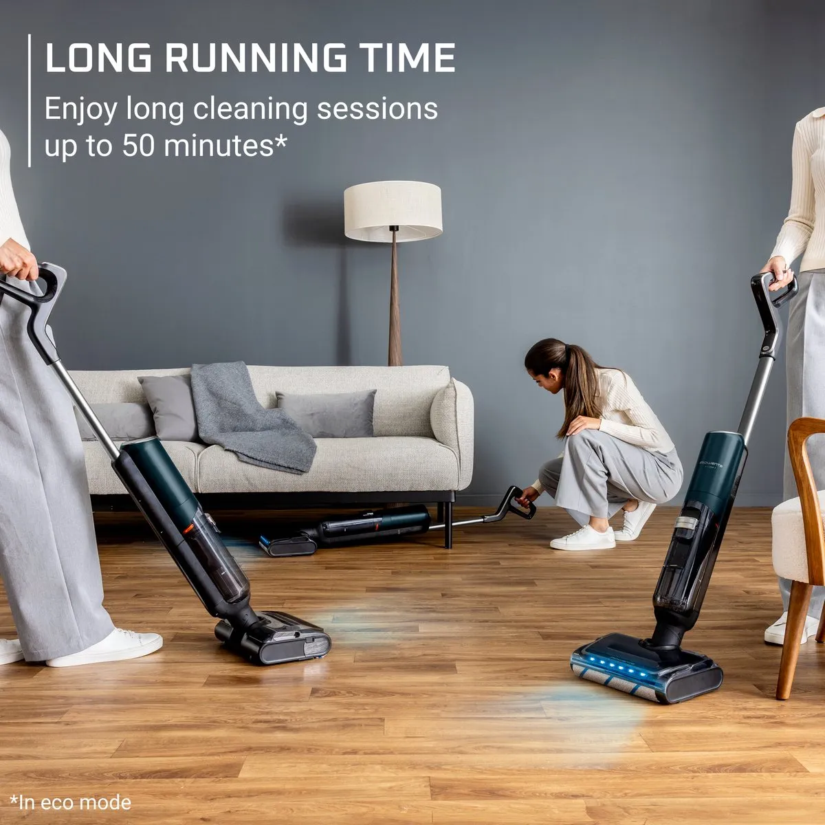 Rowenta X-Clean 7 GZ5735E0 2-in-1 Vloerreiniger - 45 min - Zwart/Chroom