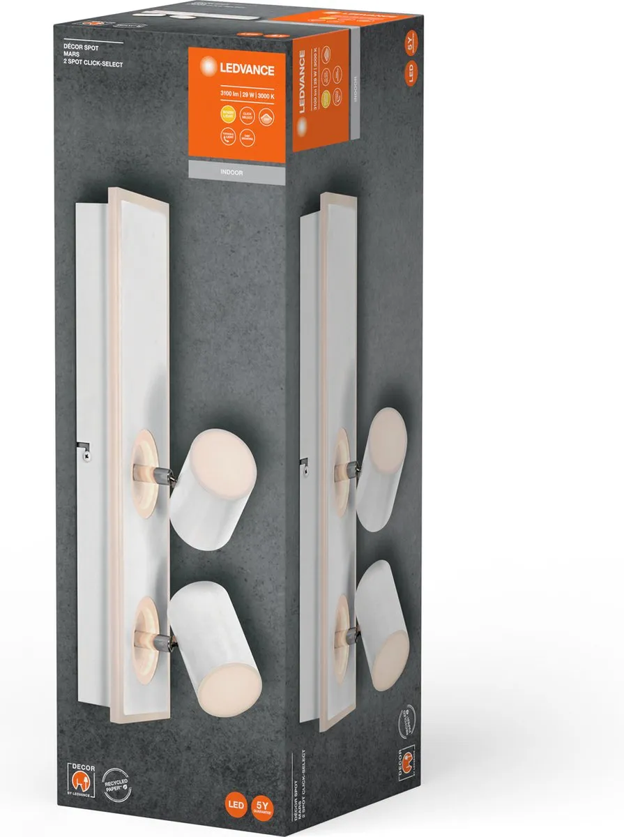 LEDVANCE Decor Spot Mars CLICK-SELECT White 2 Spot - 29W 1.490lm