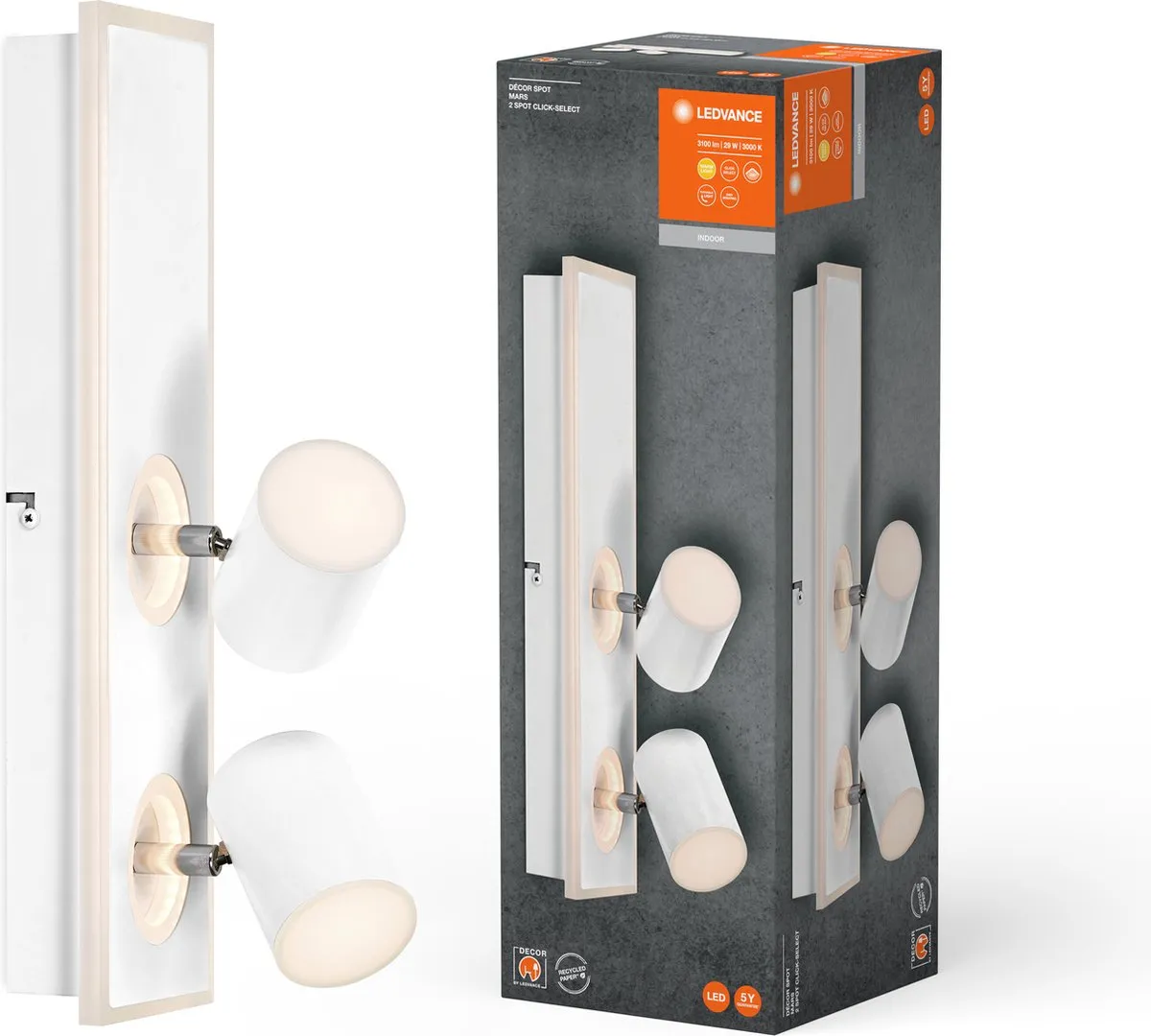 LEDVANCE Decor Spot Mars CLICK-SELECT White 2 Spot - 29W 1.490lm
