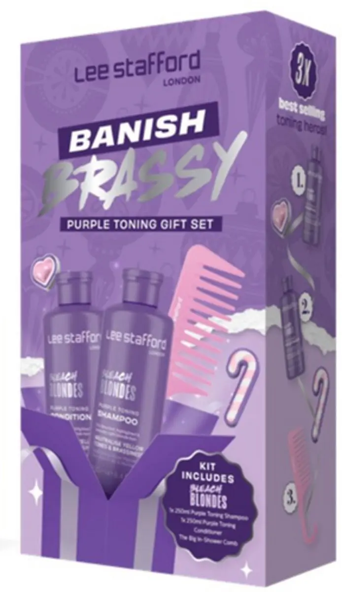 Lee Stafford Bleach Blondes Set - 250ml Shampoo & Conditioner + Borstel