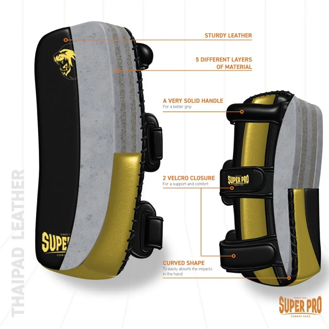 Super Pro Combat Gear Thaipad - Zwart/Goud