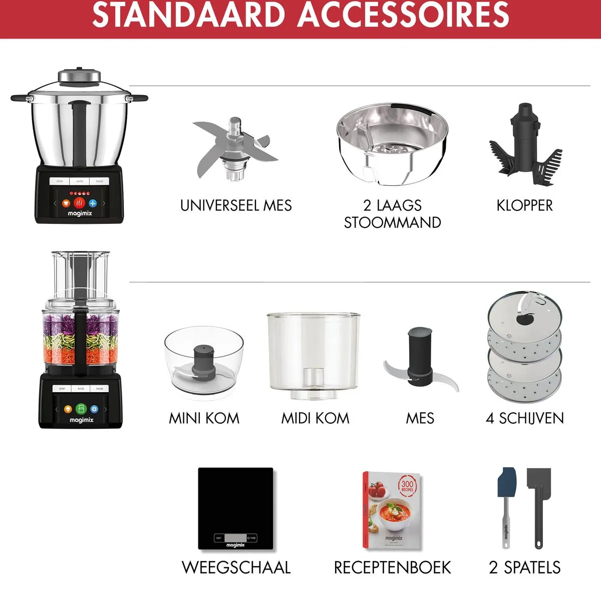 Magimix Cook Expert Inductie Foodprocessor - Cookprocessor met 12 Programma’s - Rood