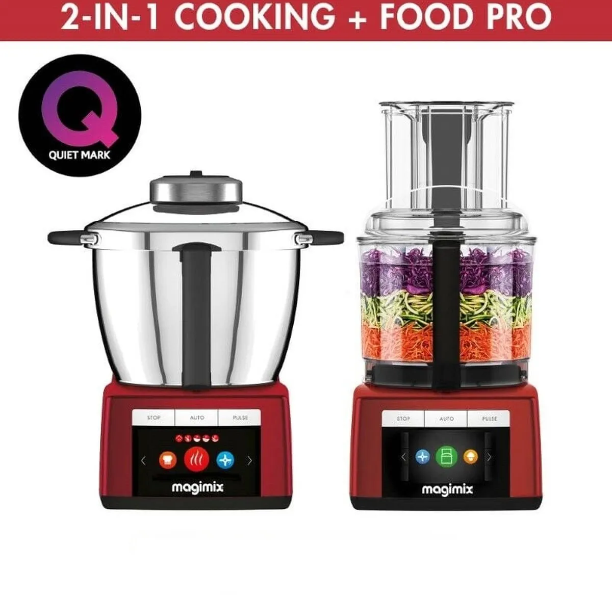 Magimix Cook Expert Inductie Foodprocessor - Cookprocessor met 12 Programma’s - Rood