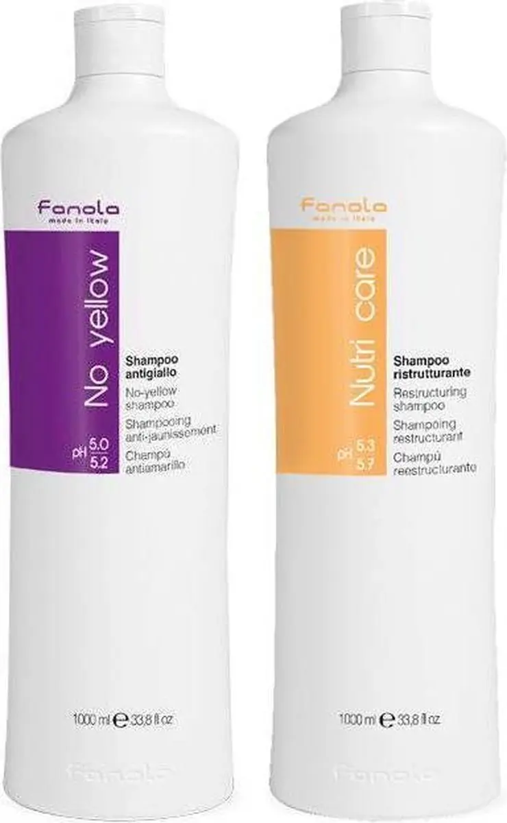 Fanola No Yellow Shampoo + Nutri Care Conditioner 1000ml