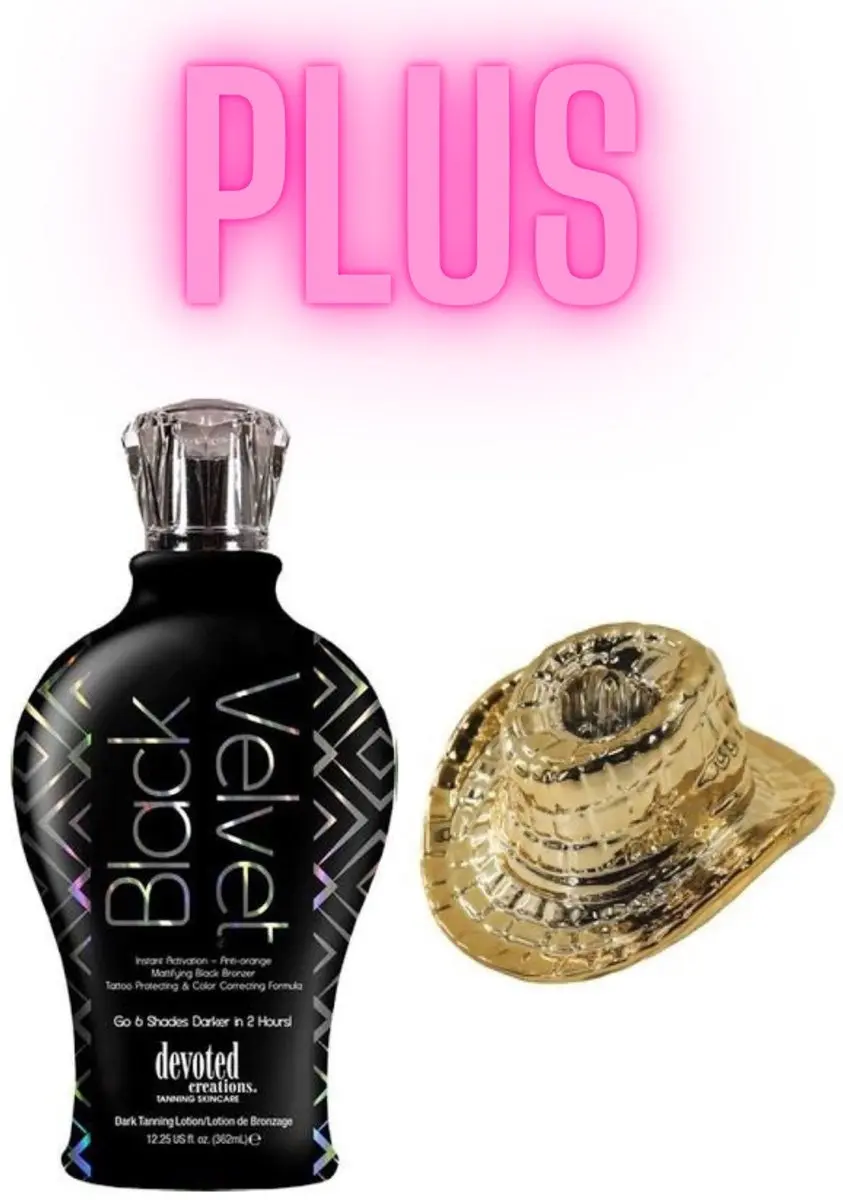 Devoted Creations Black Velvet PLUS Hoedje Goud