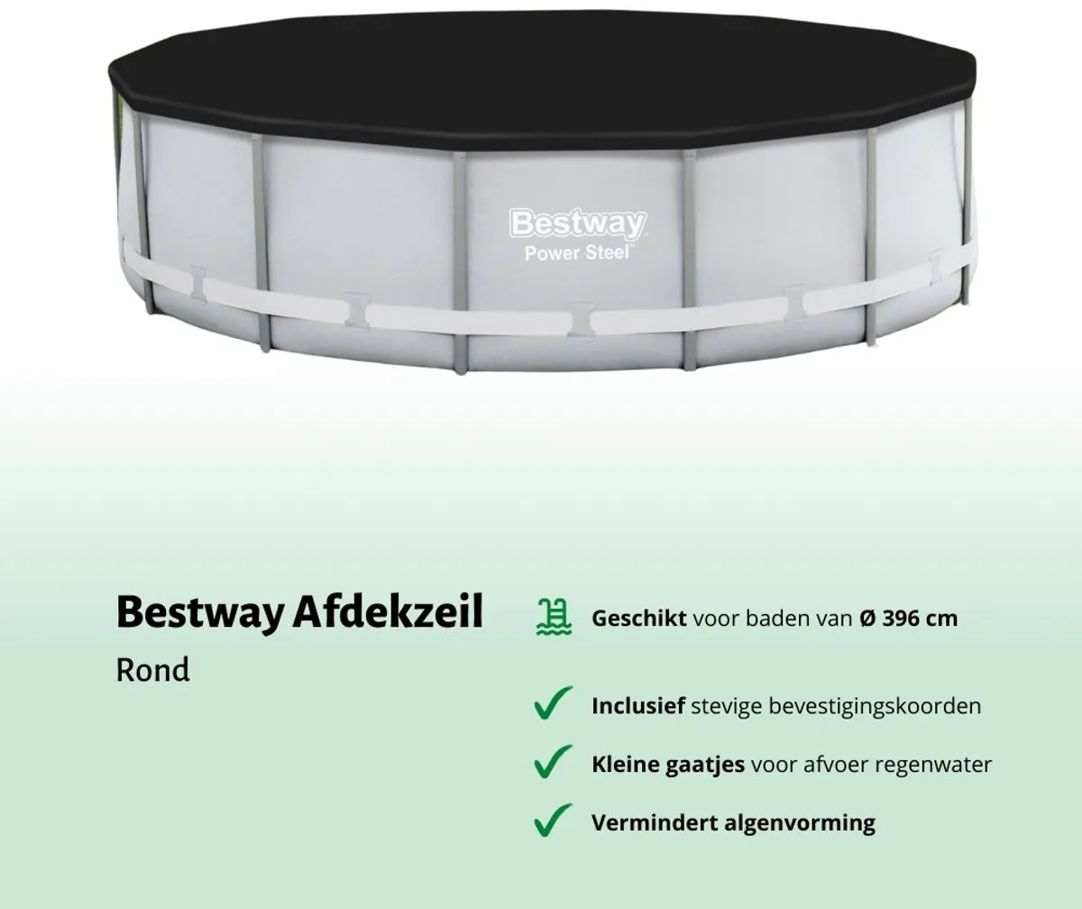 Bestway Zwembad Afdekzeil Ø401cm - Zwart