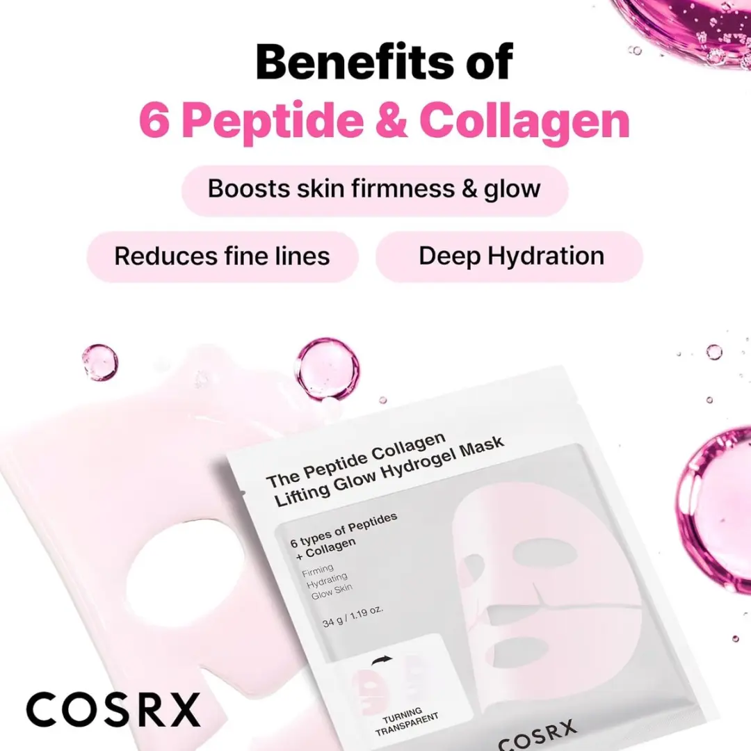 Cosrx The Peptide Collagen Lifting Glow Hydrogel Mask - 3 Stuks