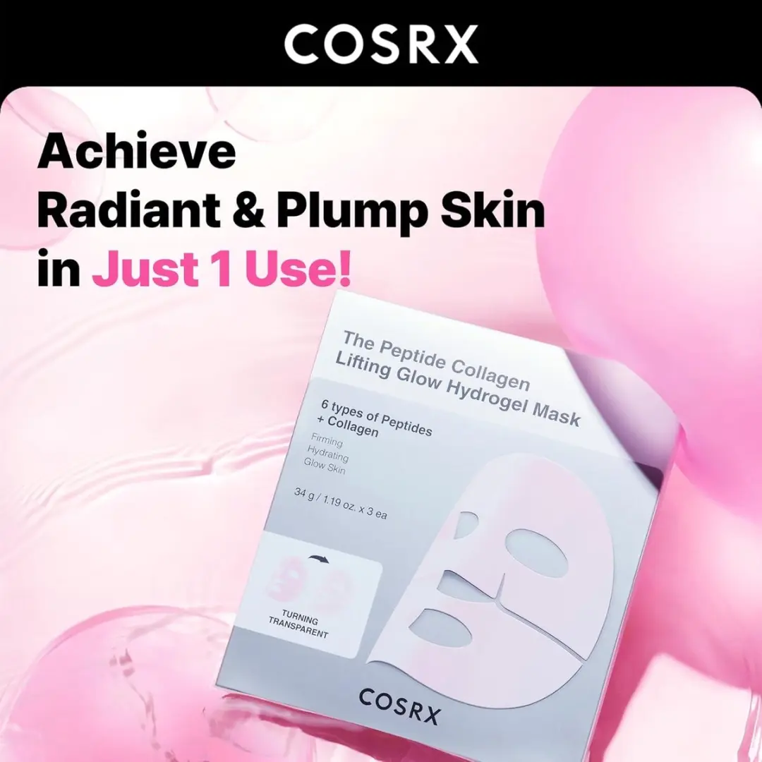 Cosrx The Peptide Collagen Lifting Glow Hydrogel Mask - 3 Stuks