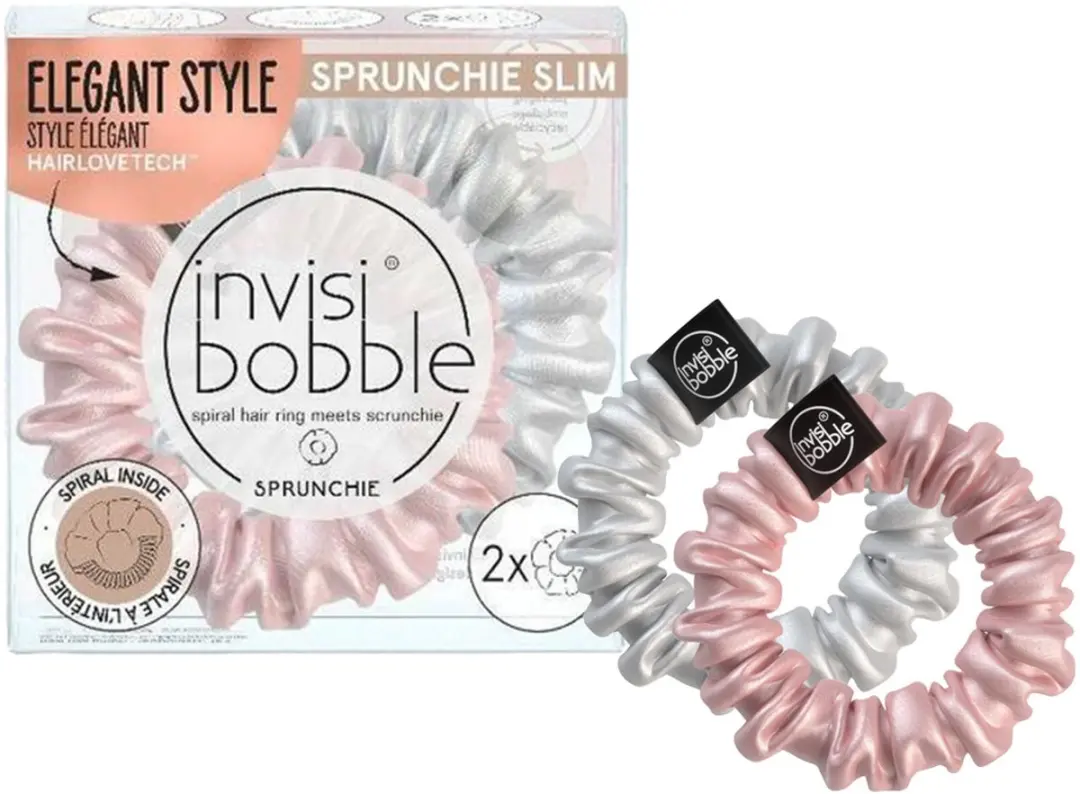 Invisibobble Scrunchie Slim Hair Ring Bella Chrome - 2 Stuks