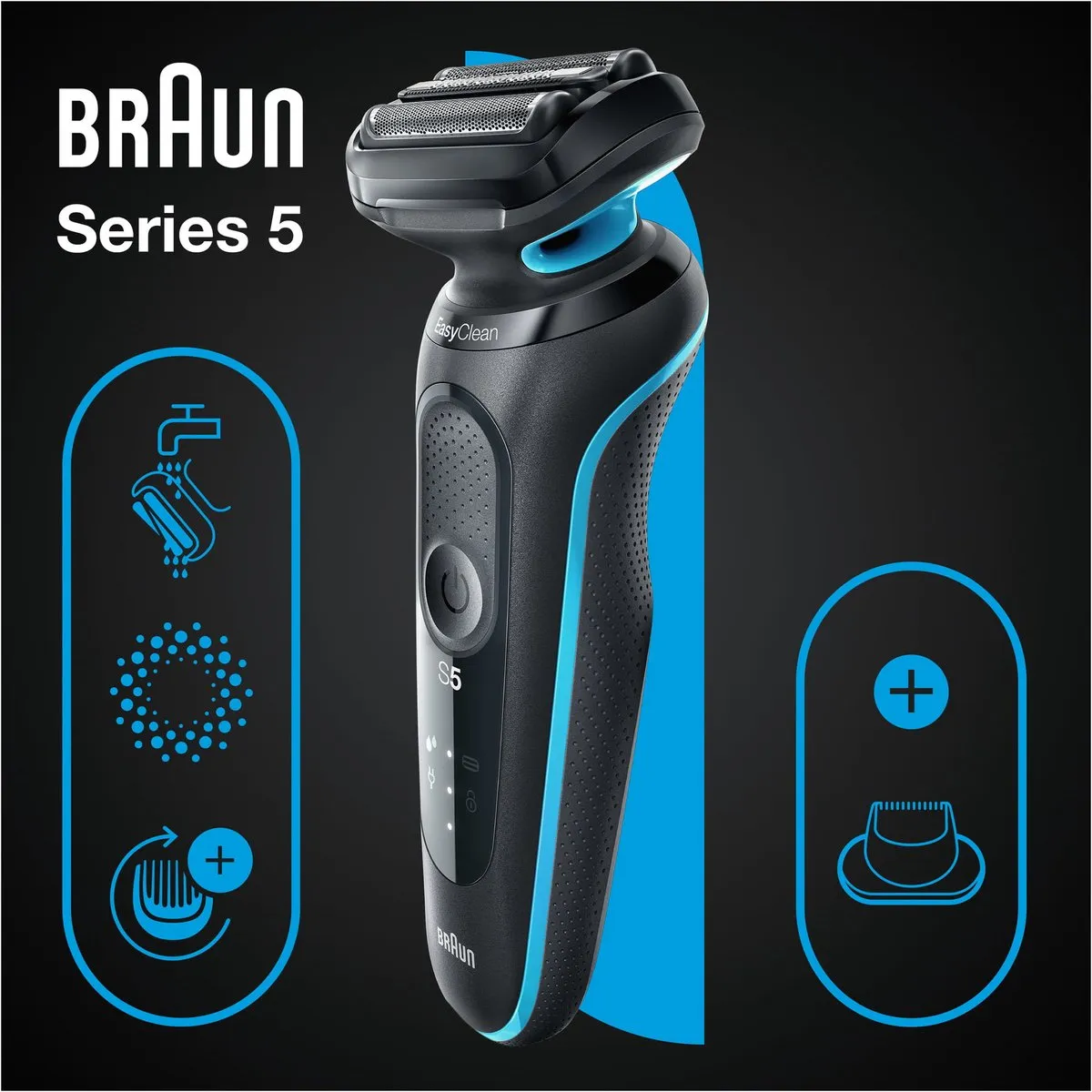 Braun 51-M1200s Nat & Droog Scheerapparaat - 3 Mesjes - Zwart