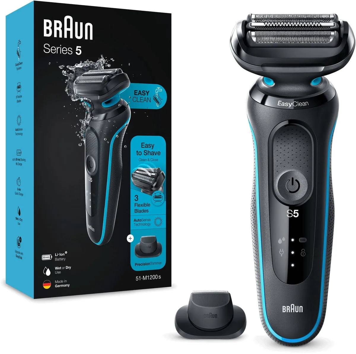 Braun 51-M1200s Nat & Droog Scheerapparaat - 3 Mesjes - Zwart