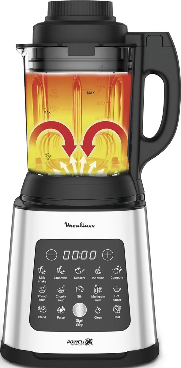 Moulinex LM835D10 Blender 1400W - 1,75L - 6 Snelheden - Zwart