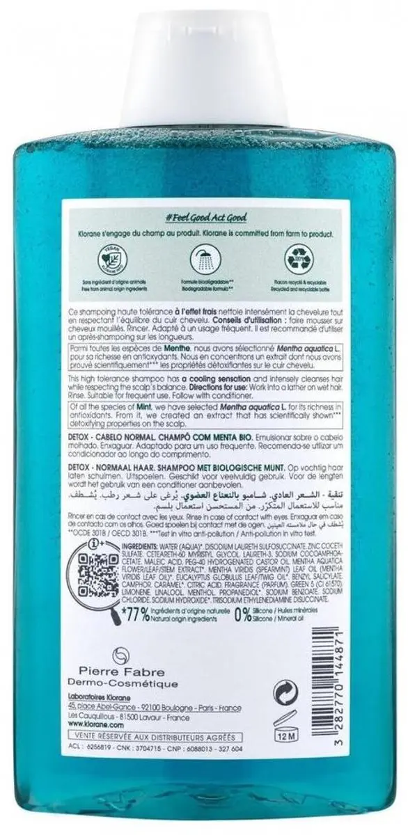 Klorane Menta Bio Shampoo 400ml