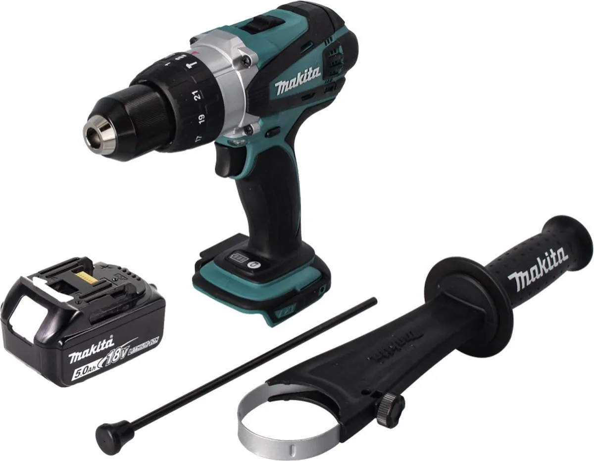 Makita DHP 458 T1 Klopboormachine 18V - 91Nm - 5Ah - afbeelding 3 van 5