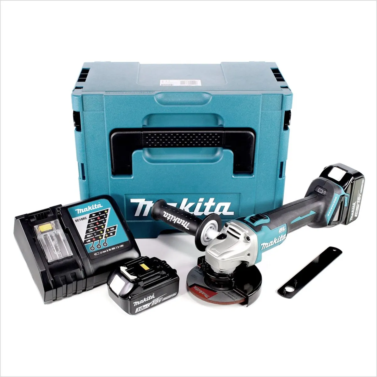 Makita DGA506RFJ Haakse Slijper 18V - 125mm - 2x 3.0Ah + Lader + Makpac