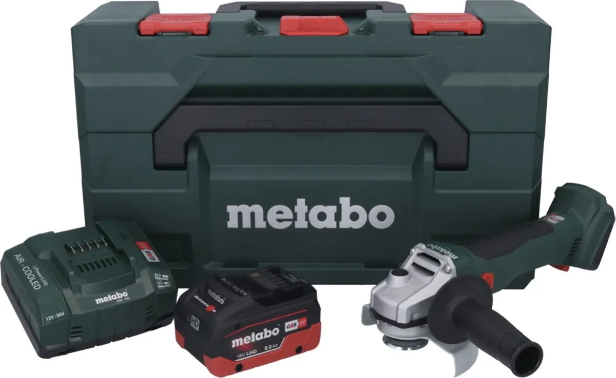 Metabo W 18 L BL 9-125 Haakse Slijper 125mm - 8.0Ah - MetaBOX