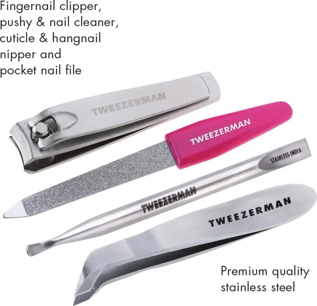 Tweezerman Mini Nail Rescue Kit - Nagelknipper & Vijl Roze
